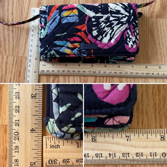 Vera Bradley Crossbody Wallet Purse Small Butterfly Flutter Pattern 2018 - Picture 6 of 13